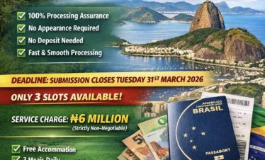 URGENT BRAZIL VISA SLOT AVAILABLE