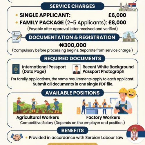 SERBIA WORK VISA AVAILABLE
