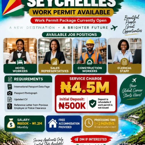 SEYCHELLES WORK PERMIT AVAILABLE