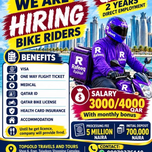 QATAR BIKE RIDER JOB